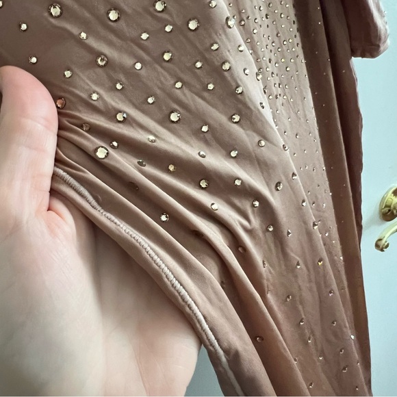 Skims x Swarovski Jelly Long Sleeve Catsuit Sienna Embellished Jumpsuit Nude 4X - Picture 8 of 13